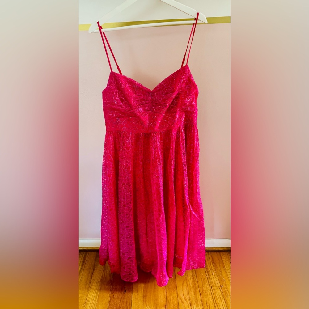 J. Crew pink lace dress